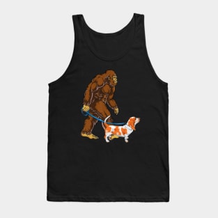 Funny Bigfoot Sasquatch Walking English Bulldog Tank Top